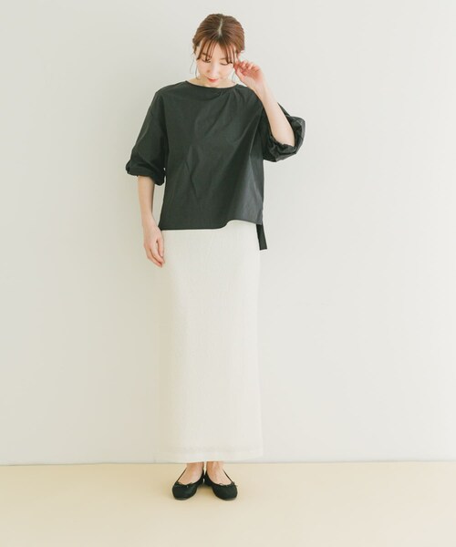 ITEMS URBANRESEARCH(アイテムズ アーバンリサーチ)の「ジャガードタイトロングスカート(スカート・レディース・BRN/OFF/LVD・FREE)」の7枚目の写真