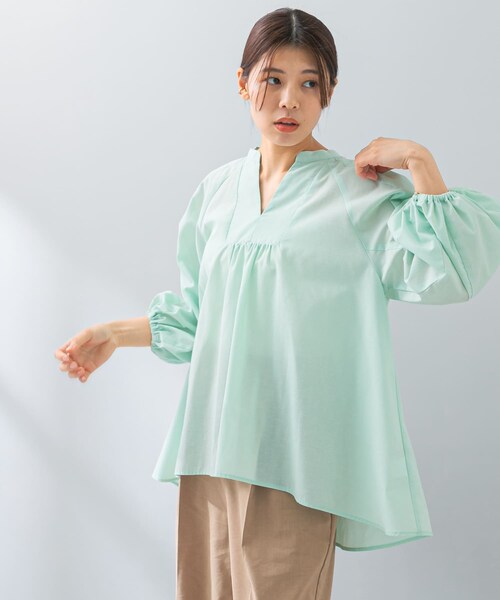 URBAN RESEARCH ROSSO（アーバンリサーチロッソ）の「『UR TECH』F by ROSSO　イージーリネンボリュームブラウス（シャツ/ブラウス・レディース・PINK/GRAY/MINT/NAVY/BLUE ST・FREE）」の18枚目の写真