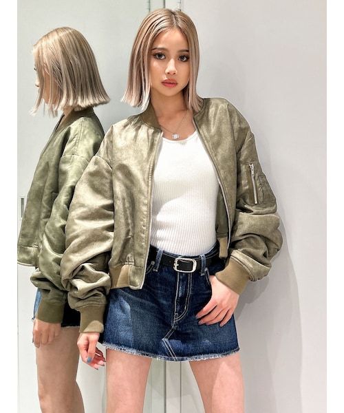 GYDA（ジェイダ）の「PROCESSINGプリントMA1（MA-1・レディース・ブラック/カーキ・F）」の4枚目の写真