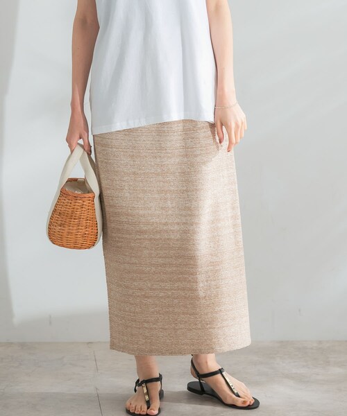 URBAN RESEARCH ROSSO（アーバンリサーチロッソ）の「ランダムパイルスリットスカート（スカート・レディース・MIX BLUE/MIX BEIGE/NAVY・FREE）」の5枚目の写真