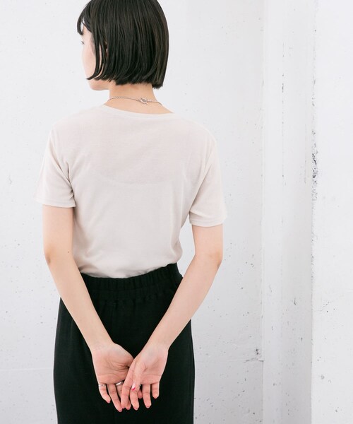 KBF(ケイビーエフ)の「コンパクトベーシックTシャツ(Tシャツ/カットソー・レディース・BLUE/IVORY/ORANGE/D.BROWN・one)」の7枚目の写真