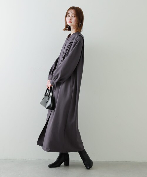 SENSE OF PLACE by URBAN RESEARCH(センスオブプレイスバイアーバンリサーチ)の「『Shortサイズあり』タックシャツワンピース(ワンピース・レディース・CHARCOAL/BEIGE/ORANGE・Short/one)」の10枚目の写真