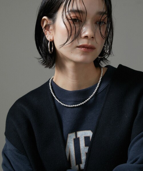 ADAM ET ROPE'（アダムエロペ）の「【J'aDoRe・店舗限定】【ERICKA NICOLAS BEGAY】ナバホパールネックレス5mm/45cm（ネックレス・レディース・シルバー・F）」の6枚目の写真