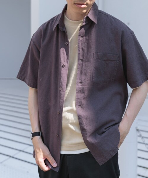 ITEMS URBANRESEARCH（アイテムズ アーバンリサーチ）の「『セットアップ対応』天然素材リネンコットンレギュラーカラー半袖シャツ（シャツ/ブラウス・メンズ・IVO/BRN/CHA/TERRACOTTA・M/L/XL）」の20枚目の写真