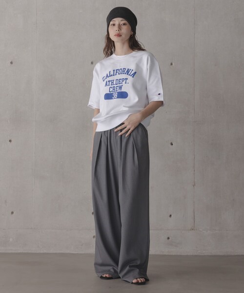 URBAN RESEARCH Sonny Label（アーバンリサーチサニーレーベル）の「『別注』CHAMPION×Sonny Label　ロゴスウェットTシャツ（スウェット・レディース・ホワイト/スカイブルー/ネイビー/オートミール・M/L）」の10枚目の写真