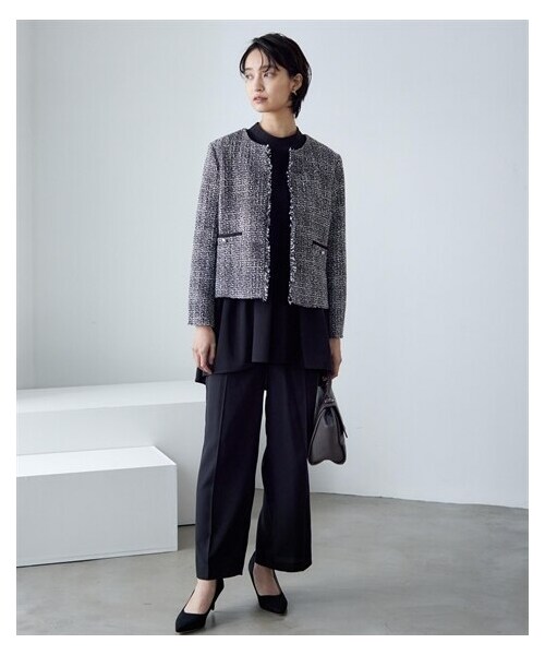 Fabulous ファビュラス ロングコート ホワイト ツイード　入学式　卒業式 Fabulous ファビュラス ロングコート ホワイト ツイード入学式卒業式