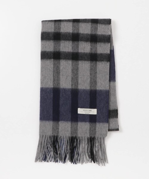 URBAN RESEARCH Sonny Label（アーバンリサーチサニーレーベル）の「ウールカシミヤチェックワイドマフラー（マフラー・メンズ・ベージュ/グレー/カーキ/ネイビー・One）」の8枚目の写真