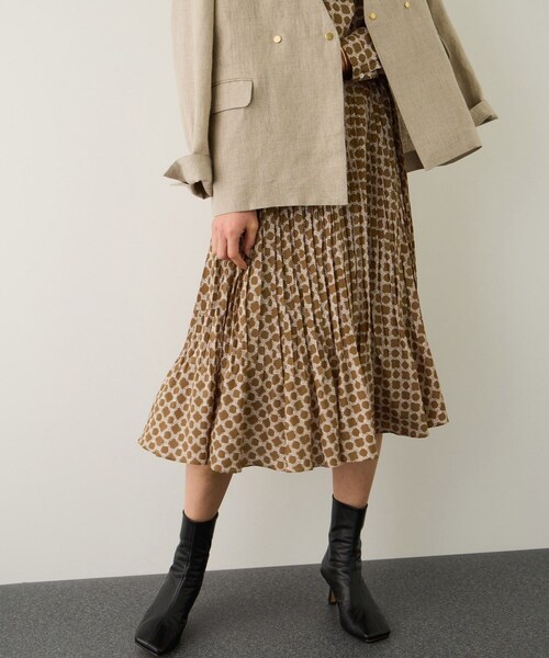 ROPE'（ロペ）の「ship's rope' オリジナルプリントプリーツタイワンピース（シャツワンピース・レディース・キャメル/ネイビー・36/38）」の15枚目の写真