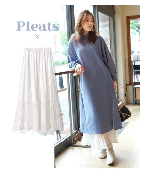 nissen（ニッセン）の「大きいサイズアレンジを楽しむつけ裾（ロング丈）（スカート・レディース・オフホワイト(プリーツ)/黒(チュール)/オフホワイト(レース)・L~LL相当/3L~4L相当/5L~6L相当/8L相当/10L相当）」の3枚目の写真