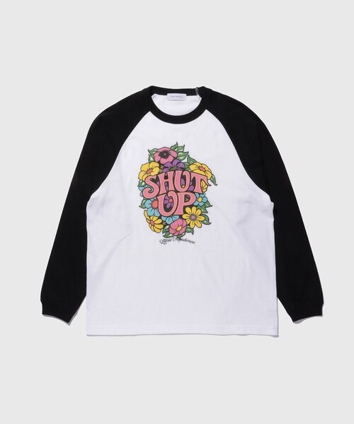 ADAM ET ROPE'(アダムエロペ)の「【LIBRIO MENDONCA/リブリオ メンドンサ】FLOWER PRINTED RAGLAN TEE(Tシャツ/カットソー・メンズ・ブラック/レッド・L/M/S)」の3枚目の写真