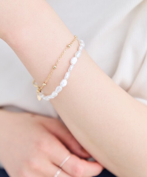 VIS（ビス）の「チェーンレイヤードブレスレット（ブレスレット・レディース・ゴールド/シルバー・F）」の2枚目の写真