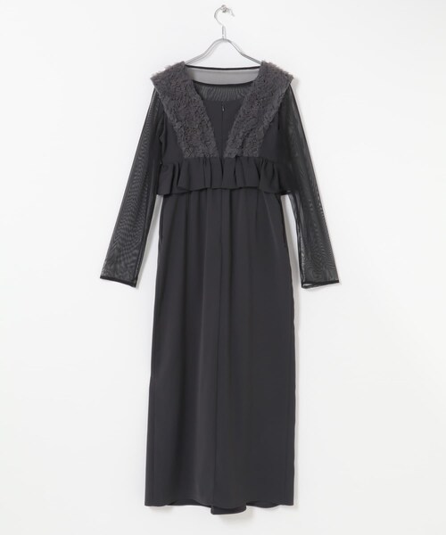 URBAN RESEARCH ROSSO（アーバンリサーチロッソ）の「ANDRESD　TULLE FRILL PEPLUM DRESS（ワンピース・レディース・CHARCOAL・S/M）」の16枚目の写真