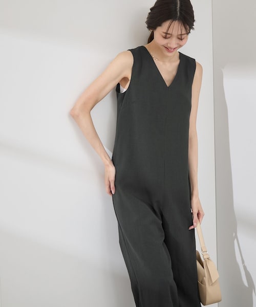 ROPE' PICNIC(ロペピクニック)の「【吸水速乾・防シワ】エフォートレスリラックスオールインワン(つなぎ/オールインワン・レディース・チャコール/ライトグレー/ベージュ・36/38)」の14枚目の写真