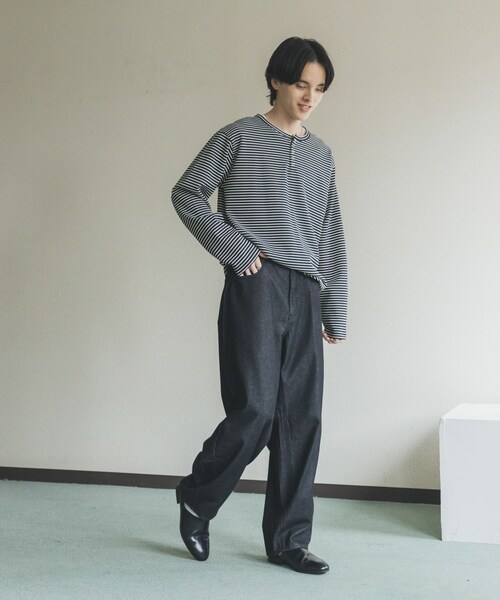 SENSE OF PLACE by URBAN RESEARCH（センスオブプレイスバイアーバンリサーチ）の「アソートバレルレッグデニムパンツ（デニムパンツ・メンズ・WHITE/BLACK/L.HICKORY/D.HICKORY/L.INDIGO・M/L）」の22枚目の写真