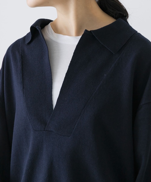 かぐれ(カグレ)の「UNDECORATED LINEN/COTTON BIG KNIT TOP(ニット/セーター・レディース・D.NAVY/OFF WHITE・0)」の16枚目の写真