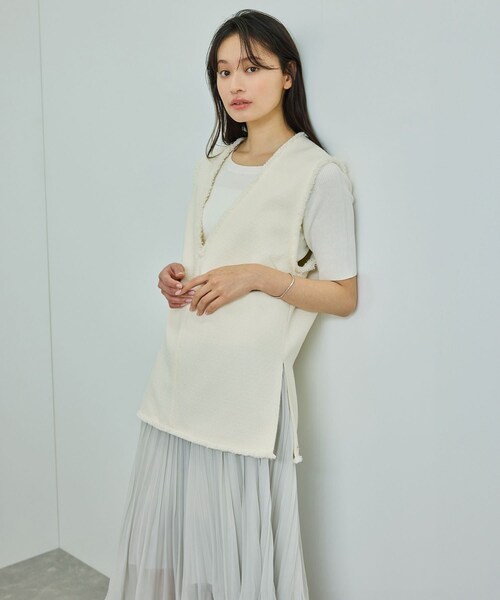 ROPE'（ロペ）の「【洗える】【WEB・一部店舗限定】サマーツイードオーバージレ（ベスト・レディース・ブラック系/キナリ系・F）」の5枚目の写真