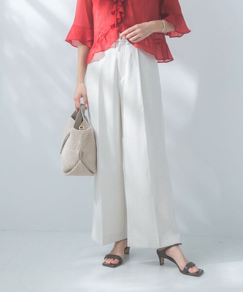 URBAN RESEARCH ROSSO（アーバンリサーチロッソ）の「防シワ リネンライクイージースラックス（その他パンツ・レディース・SKYGRAY/DARKNAVY/L/BEIGE・36/38）」の5枚目の写真