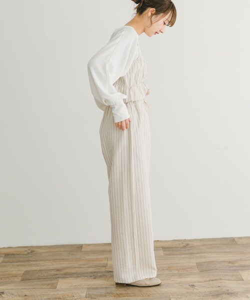 ITEMS URBANRESEARCH(アイテムズ アーバンリサーチ)の「ストライプシャーリングビスチェ(その他トップス・レディース・L.BEIGE/BRN・FREE)」の9枚目の写真