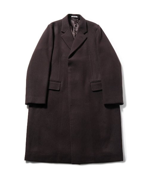 ADAM ET ROPE'（アダムエロペ）の「【AURALEE】DOUBLE CLOTH LIGHT MELTON CHESTERFIELD COAT（チェスターコート・メンズ・ダークブラウン/ブルー系・L/M/S）」の7枚目の写真