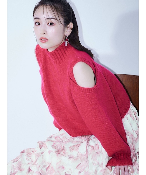 MERCURYDUO（マーキュリーデュオ）の「カラーオープンショルダーニット