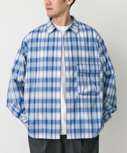 URBAN RESEARCH DOORS(アーバンリサーチドアーズ)の「Snow Peak Apparel FADE CHECK BREEZY SHIRTS(シャツ/ブラウス・メンズ・RED/LIGHT BLUE/GREIGE・M/L/XL)」の2枚目の写真