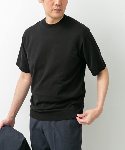 URBAN RESEARCH DOORS（アーバンリサーチドアーズ）の「LIFE STYLE TAILOR　ハイゲージクルーネック半袖ニット（シャツ/ブラウス・メンズ・IVORY/BLACK/NAVY BLUE/GRAY BROWN・M/L）」の16枚目の写真