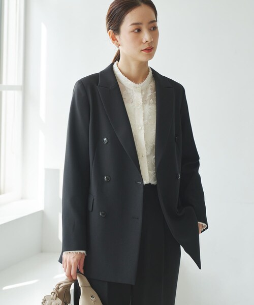 URBAN RESEARCH（アーバンリサーチ）の「ダブルブレストブレザージャケット（テーラードジャケット・レディース・NAVY/BLACK・36/38）」の15枚目の写真