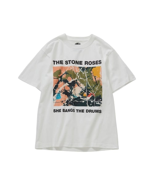 bonjour records（ボンジュールレコーズ）の「The Stone Roses/ザ・ストーン・ローゼス for bonjour records Official T-shirt（Tシャツ/カットソー・レディース・スミクロ/ホワイト/ホワイト系/オフホワイト/キナリ/グリーン系/ネイビー系/ブルー/ブルー系/レッド系/ピンク系・L/M/XL/XXL/S）」の15枚目の写真