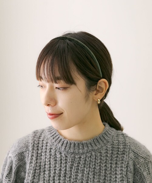 URBAN RESEARCH Sonny Label（アーバンリサーチサニーレーベル）の「ベロアスリムカチューシャ（カチューシャ・レディース・ブラック/ワイン/モス/ベージュ・one）」の3枚目の写真