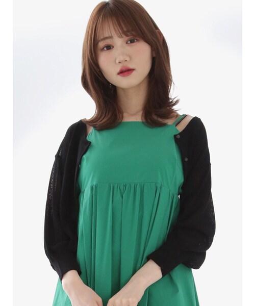 MERCURYDUO（マーキュリーデュオ）の「コンパクトシアーカーデ（カーディガン/ボレロ・レディース・オフホワイト/ブラック/オレンジ/グリーン/ブルー/ラベンダー/ベージュ・F）」の3枚目の写真