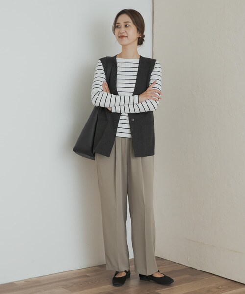 URBAN RESEARCH DOORS(アーバンリサーチドアーズ)の「ノーカラージレ(テーラードジャケット・レディース・BEIGE/BLACK・M)」の10枚目の写真