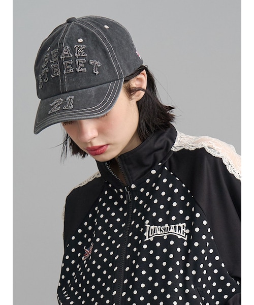 jouetie（ジュエティ）の「【LONSDALE×jouetie】ダメージキャップ（キャップ・レディース・ブラック/カーキ・F）」の2枚目の写真