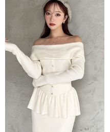 RESEXXY | オフショルペプラムニットトップス【セットアップ着用可能】(ニット/セーター)