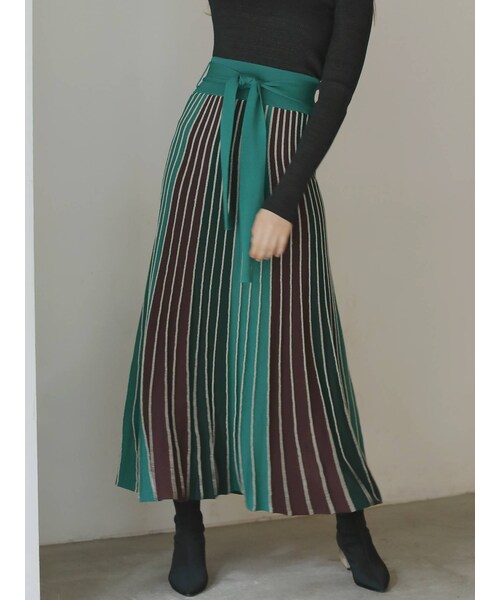 LAGUNAMOON（ラグナムーン）の「パネルカラーニットマキシスカート  