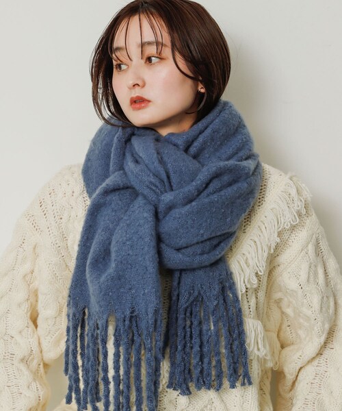 SENSE OF PLACE by URBAN RESEARCH(センスオブプレイスバイアーバンリサーチ)の「『ユニセックス』フリンジストール(ストール/ショール・メンズ・BLUE/BLACK/GRAY/GREIGE・one)」の17枚目の写真