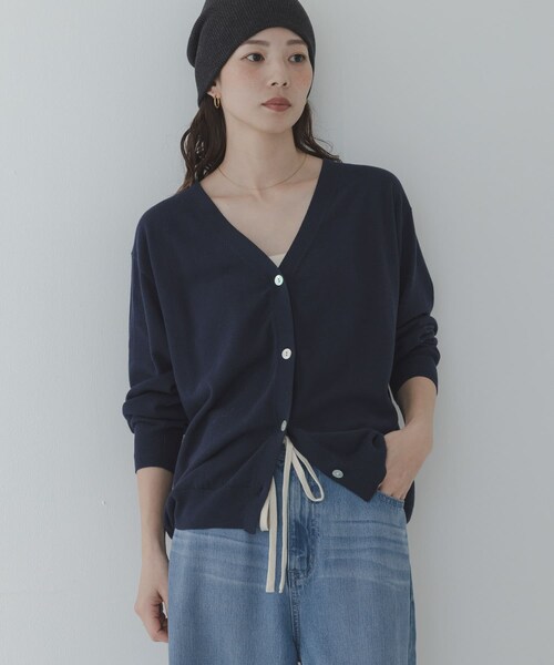 URBAN RESEARCH Sonny Label（アーバンリサーチサニーレーベル）の「『WEB限定』クールミストミディカーディガン（ニット/セーター・レディース・チャコール/L.グレー/ライムミント/ネイビー・Free）」の5枚目の写真