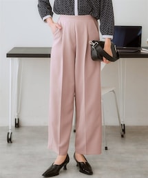 7days Life Styling | ダブルクロスタックワイドパンツ<大きいサイズ有>(スラックス)