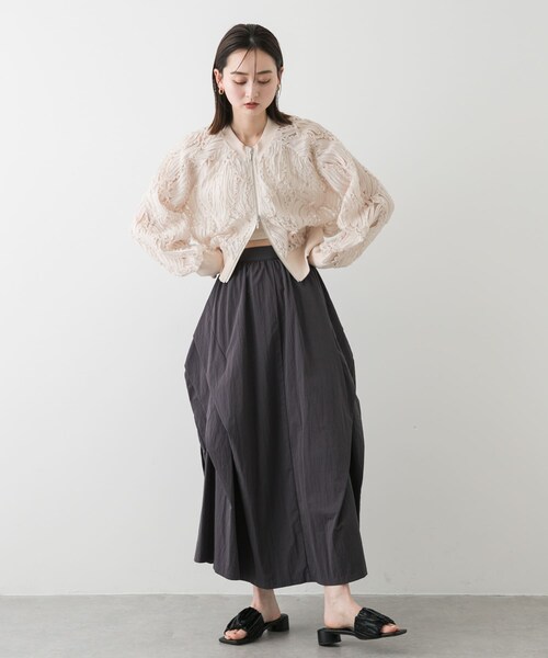 SENSE OF PLACE by URBAN RESEARCH(センスオブプレイスバイアーバンリサーチ)の「コードシシュウブルゾン(ブルゾン・レディース・IVORY/BLACK/BEIGE・one)」の11枚目の写真