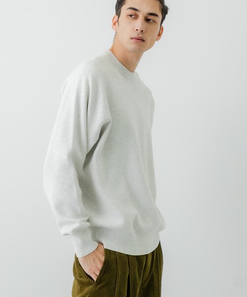 URBAN RESEARCH（アーバンリサーチ）の「綿カシミヤスウェットニット（ニット/セーター・メンズ・GRAY/KHAKI/OATMEAL/NAVY・M/L）」の9枚目の写真