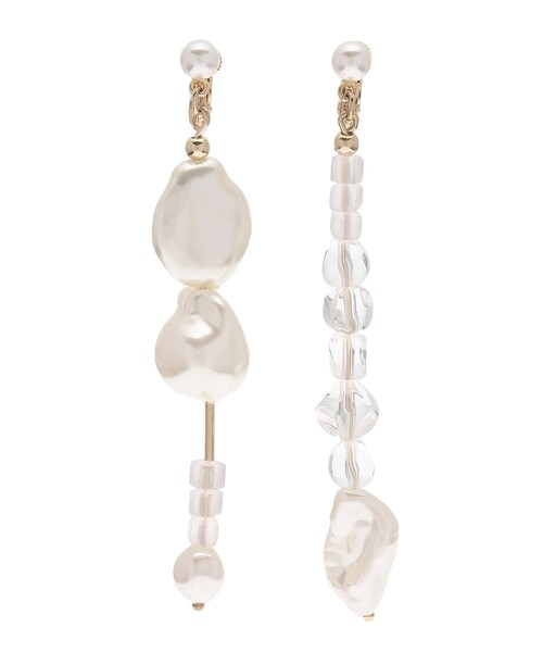 LAGUNAMOON（ラグナムーン）の「LADYミックスフェイクパールクリアイヤリング（イヤリング・レディース・シルバー/ゴールド・F）」の3枚目の写真