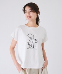 パール付きプリントロゴTシャツ