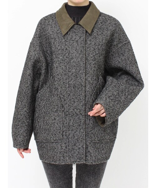 MURUA（ムルーア）の「リバーシブルミドルコート（ステンカラーコート・レディース・ブラウン/カーキ・F）」の4枚目の写真