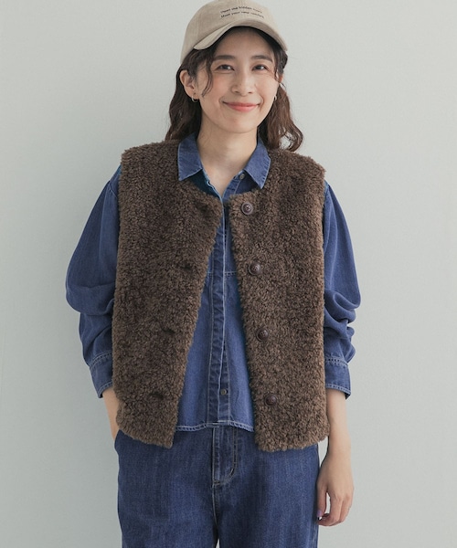 URBAN RESEARCH DOORS（アーバンリサーチドアーズ）の「デニム切替ショート丈シャツ 26AW（シャツ/ブラウス・レディース・INDIGO/ONE WASH・Free）」の18枚目の写真