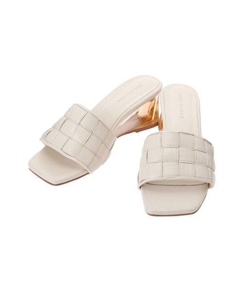 MERCURYDUO（マーキュリーデュオ）の「クリアヒール編み込みサンダル（サンダル・レディース・ブラウン/アイボリー・38/36）」の2枚目の写真