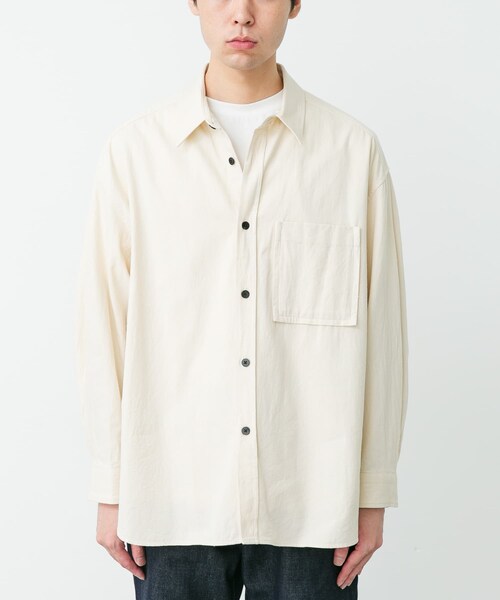 URBAN RESEARCH DOORS(アーバンリサーチドアーズ)の「STILL BY HAND SILK NEP OVER SHIRTS(シャツ/ブラウス・メンズ・ECRU/CHARCOAL・46/48)」の6枚目の写真