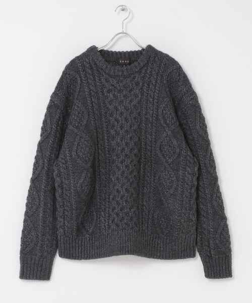 EKAL（エカル）の「アランニットプルオーバー（ニット/セーター・メンズ・チャコール/ブラウン/ネイビー・M/L）」の12枚目の写真