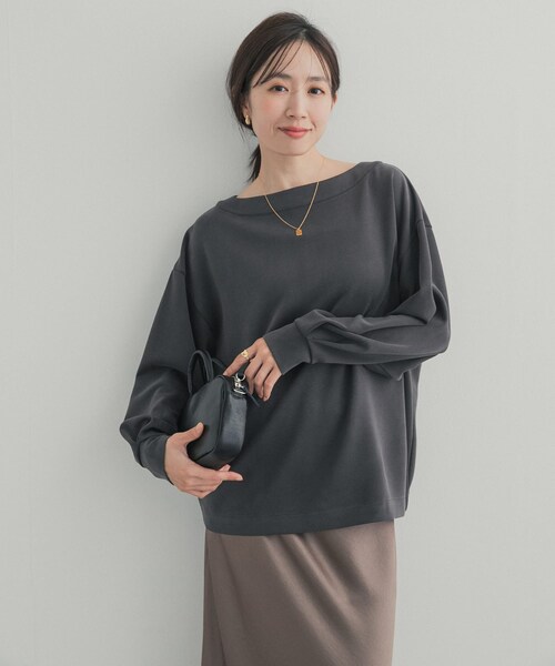URBAN RESEARCH DOORS（アーバンリサーチドアーズ）の「2WAYフィブリルプルオーバー（Tシャツ/カットソー・レディース・CHARCOAL/KHAKI・Free）」の3枚目の写真