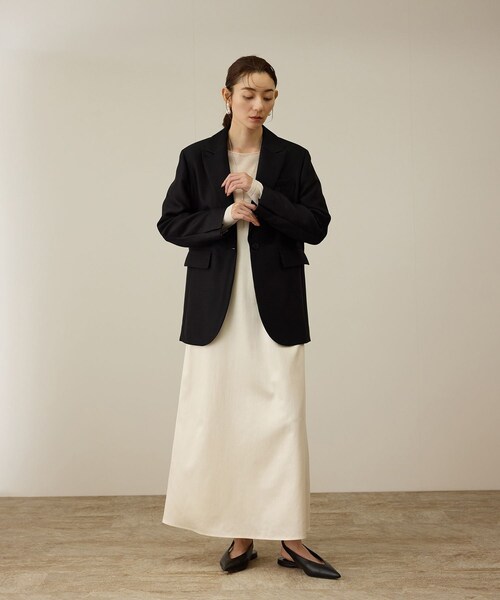 ROPE'（ロペ）の「シルクウールオーバージャケット（テーラードジャケット・レディース・ブラック/オフホワイト・36/38）」の22枚目の写真