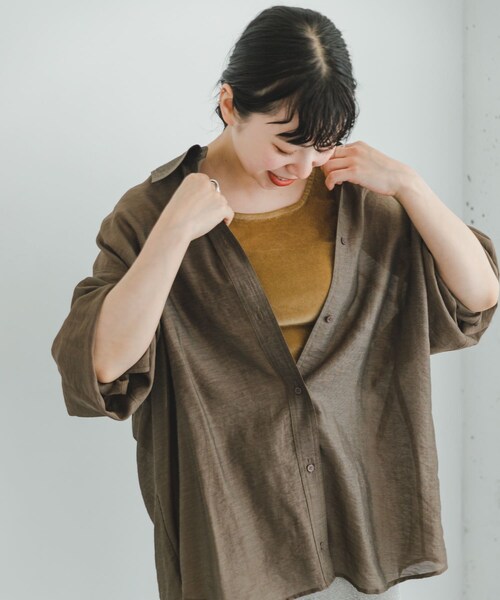 ITEMS URBANRESEARCH（アイテムズ アーバンリサーチ）の「シアーベロアスクエアタンクトップ（タンクトップ・レディース・BEG/BLK/BRD・FREE）」の20枚目の写真