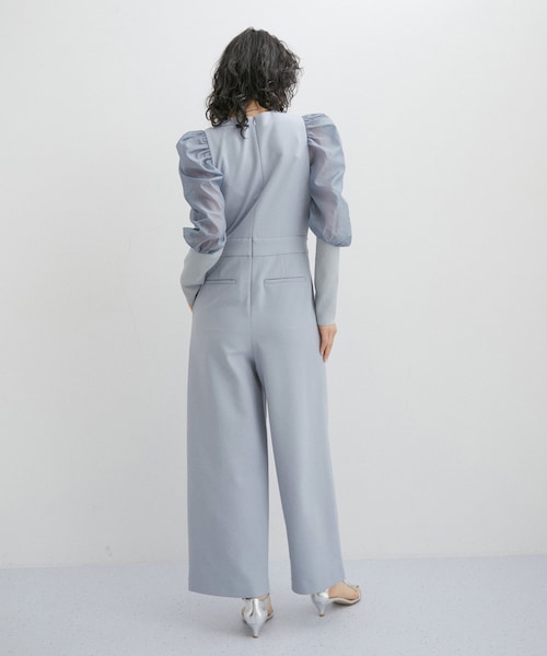 アダムエロペ バルーンスリーブロンパース　オールインワン　ブラック　S ADAM ET ROPÉ FEMME(アダム エ ロペ ファム) / 【オケージョン